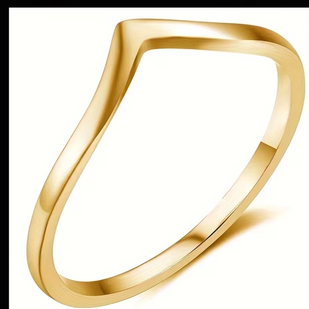 4 piece Stainless Steel Wave Stackable Ring Set - Picture 4 of 6